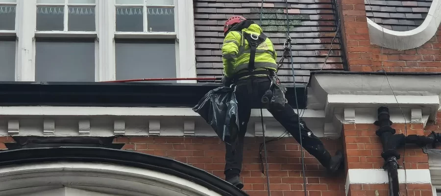 How do you clean high level gutters